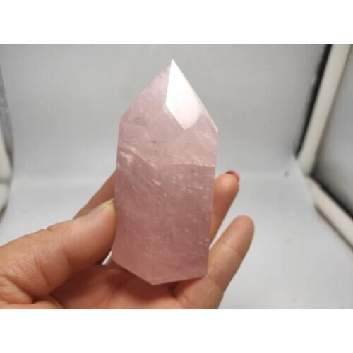 1pcs Natural pink crystal pillar rose quartz obelisk healing ornaments