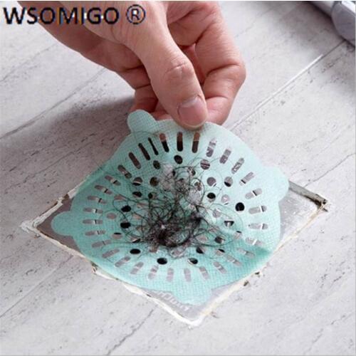 10pcs/set Bathroom Hair Filter Mesh Kitchen Accessories Disposable Hair Drain Sticker Kitchen Anti-clog Filter Kitchen Gadget-S
