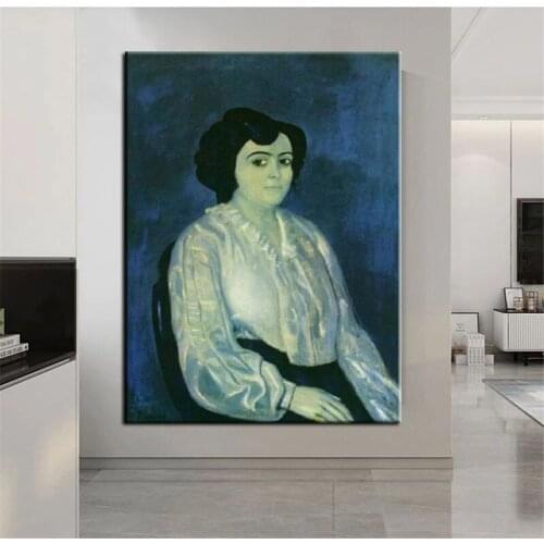 100% Hand-Painted Oil Painting Simple Nordic Picasso Abstract Light Luxury Porch Decorative Wall Painting Large Size Frameless