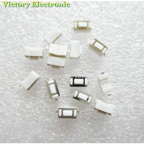100PCS/LOT 3*6*4.3mm 2pin SMD Tact Switch Push Button Touch Micro Switch 3x6x4.3H White Button