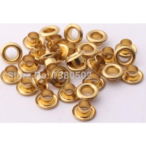 100pcs/lot gold color metal garment Eyelets 4/6mm inner round shape Shoes bag eyelets Decoration for Scrapbooking embelishment