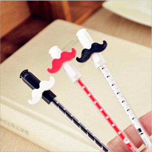 36 pcs/lot Creative Moustache Gel Pen Cute 0.5 mm black Ink Signature Pens Promotional Gift Office School Supplies