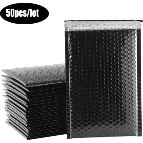50pcs Bubble Mailers Padded Envelopes Lined Poly Mailer Self Seal Black Mailers Padded Envelope Bubble Mailing Express Bag