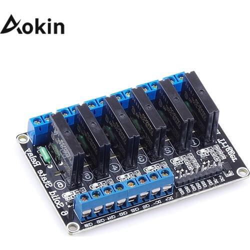 6 channel High-Level Fire Plate Solid Status Relay Module 5 V 2A to Arduino Uno Duemilanove MEGA2560 MEGA1280 BRAKE DSP PIC