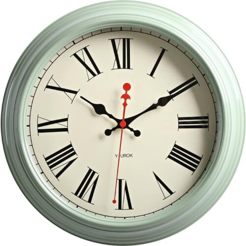 American Retro Wall Clock Metal Silent Living Room Large Luxury Clocks Wall Watch Clock Mechanism Reloj De Pared Gift Ideas
