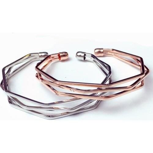 Minimalist Bracelet three line three-dimensional five layer water chestnut irregular Bracelet versatile geometry lovers Bracelet