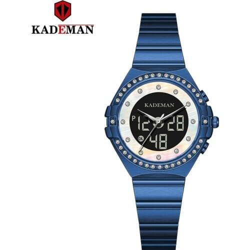 KADEMAN Women Watch Top Brand Luxury Fashion Simple Quartz Date LCD Digital Display Watches Female Waterproof Wristwatch Clock