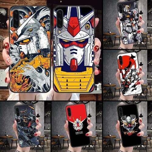 Anime Gundam Phone Case For Samsung Galaxy A 10 12 20E 21S 30 32 40 50 51 52 70 71 72 5 6 7 2016 2018 black painting coque 3D