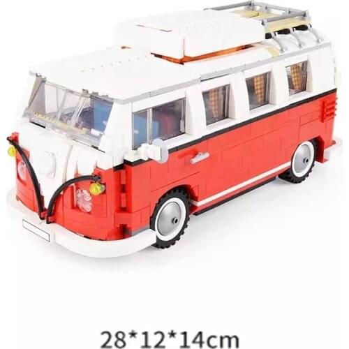New 1354pcs Creator Technic Series T1 Camper Van Building Blocks Car Model Bricks Bus 21001 Children Toys Set