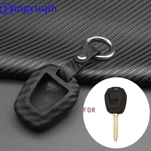 Jingyuqin 2Buttons Carbon Silicone Car Key Case For Isuzu DMAX D-MAX Mu-x 2.5 Fob Procted
