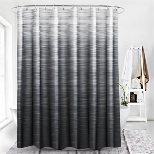 Creative high-grade gradient printing striped shower curtain waterproof mildew thick polyester cloth toilet partition curtain