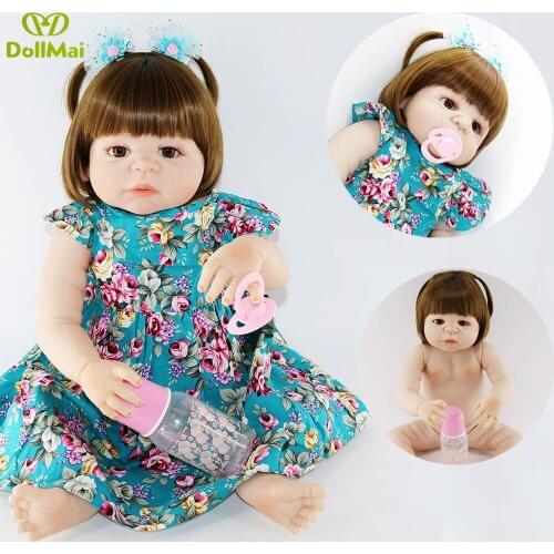 Bebes reborn dolls 22"55cm DollMai full vinyl silicone reborn baby doll girl toddler reborn princess doll menina bonecas