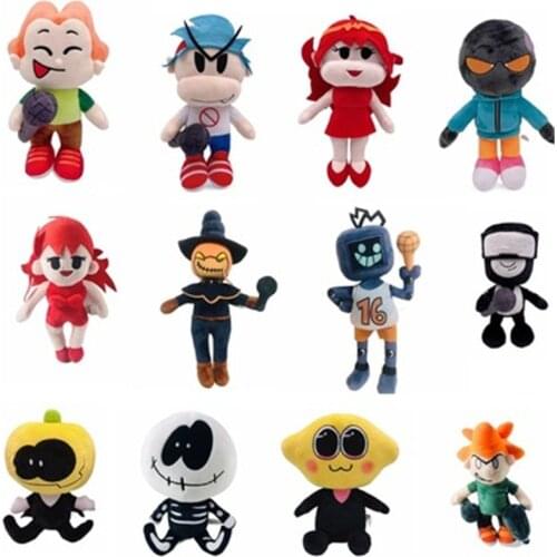 Friday Night Funkin & Gabbys Dollhouse & Space Jam Soft Stuffed Doll Cute Mermaid Cat Spooky Pumpkin Skeleton Man Boy Girls Gi