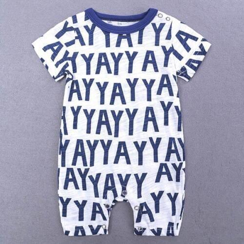 Baby jumpsuit summer cotton short sleeve climbing suit 0-18 months