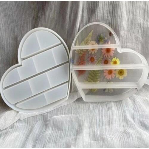 DIY Matte Resin Mold Heart Storage Box Big Tray Set Table Lunar Eclipse Ornament Non-glossy Silicone Mold