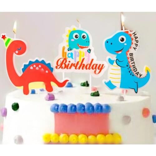 Mori Dinosaur Decoration Baby shower Party Candle Decoratian Tyrannosaurus For Children birthday Candles Party Baking Supplies