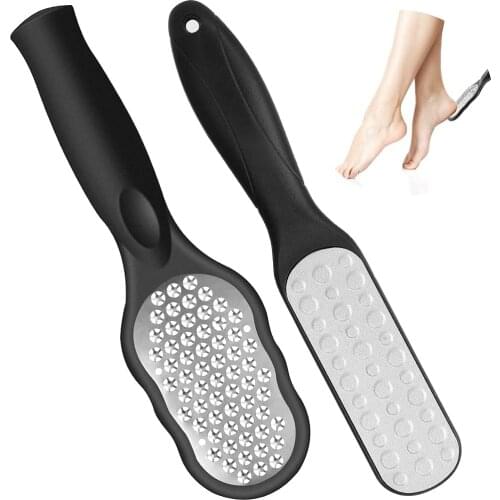 2Pcs Stainless Steel Pedicure Tools Set Foot Rasp Remover with Dual Sided Foot File Foot Grater Scrubber for Feet Hand Care