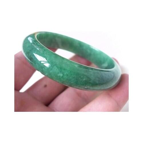 Natural Burmese Emerald Green 54-62mm Bangle Elegant Princess Jewelry Best Gift
