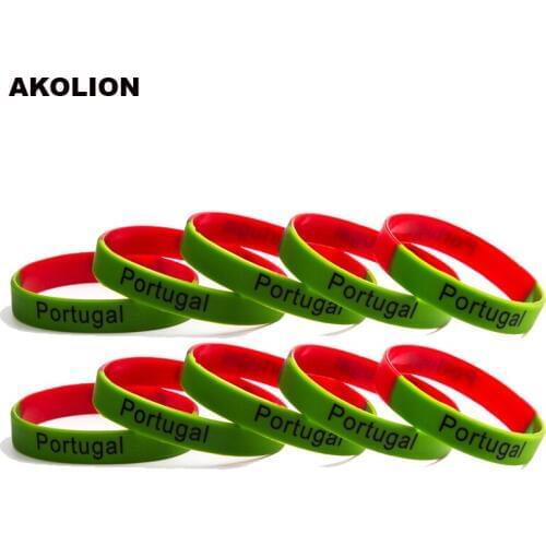 Portugal Flag Silicone Rubber Bracelets Sports Wrist Band Bangle for Women Men 1pcs FB-0017