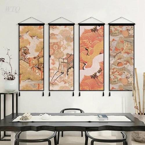 Retro Poster Japanese Zen Floral Wall Poster Canvas Painting Wall Decor Wall Art Picture for Living Room Decor Home Decor