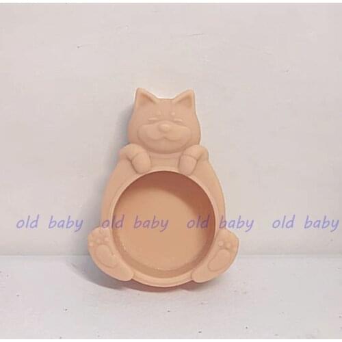 Cute Shiba Inu Candle Holder Concrete Silicone Mold Tea Cup Candle Holder Creative Home Decoration Puppy Candle Holder Design