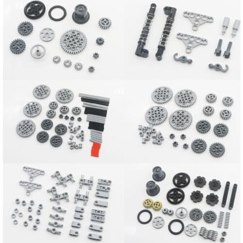 Technical Blocks MOC Bricks Gear Axle Pin Connector Wheels Chain Link Car Truck Accessory Replace Parts Set Compatible Technical