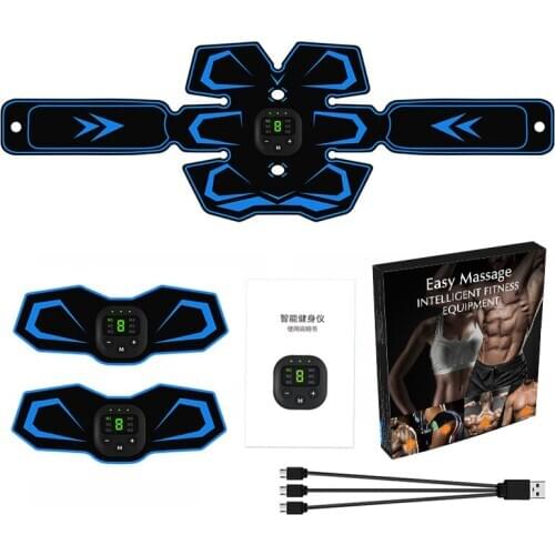 ABS Trainer Wireless Abdominal Muscle Stimulator EMS Smart Fitness Training Electric Massager Body Slimming Belt USB Recharge