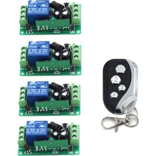 Easy to Carry DC9V 24V Micro Relay Contact Remote Switch Mini RF Button Switch Switching Receiver 4CH Independent