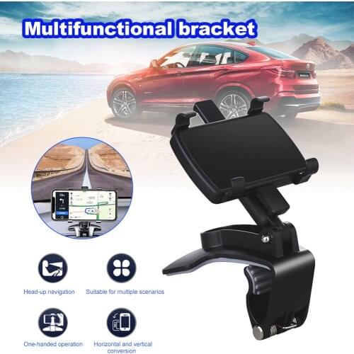 Universal Multifunctional Car Mobile Phone Holder 360 Degree Rotating GPS Bracket For Car Dashboard Sun Visor Rearview Mirror
