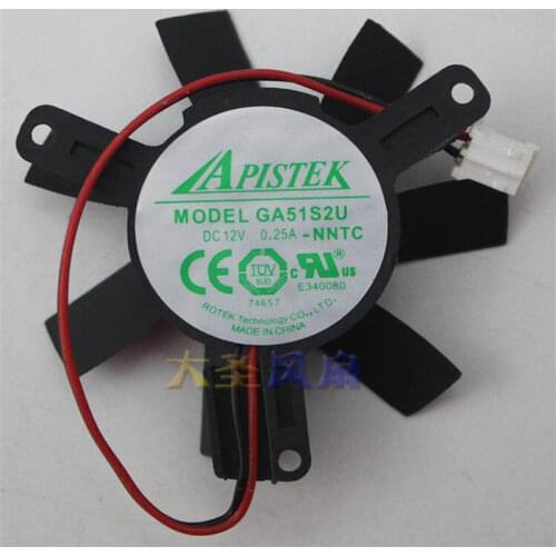 GA51S2U-NNTC 12V 0.25A graphics card fan 2-line diameter 4.5cm