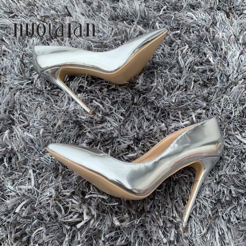 2019 New Brand Sexy Women Pumps Patent Leather High Heels Ladies Pointed Toe High Heels Wedding Party Shoes Woman zapatos mujer