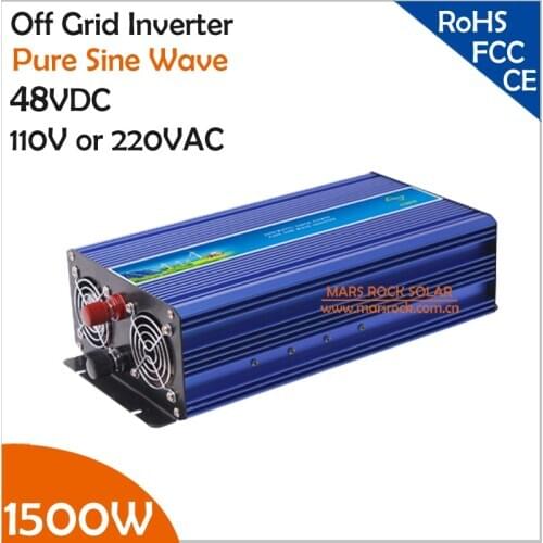 1500W 48VDC Off Grid Inverter, Surge Power 3000W for 110VAC or 220VAC Home Appliances in Solar or Wind Power System