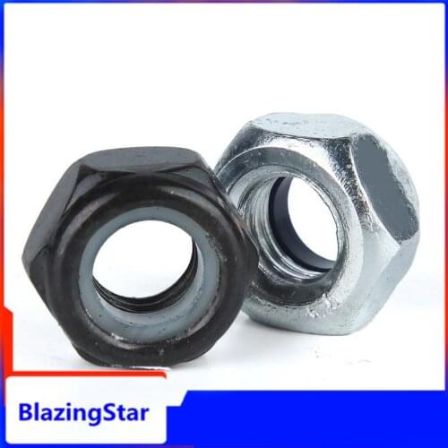 2/5/10/25pcs M2 M2.5 M3 M3.5 M4 M5 M6 M8 M10 M12 M16 304 Stainless Steel Black Nylock Nut Locknut Hex Nylon Insert Self Lock Nut