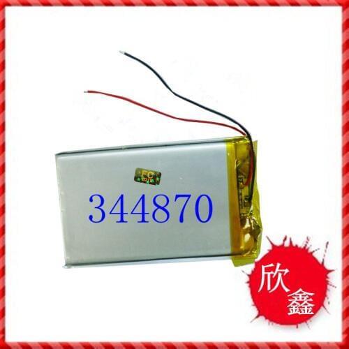 3.7V 4.2V lithium battery MP3 MP4 mid ultrathin polymer battery 1300mAh 344870 Rechargeable Li-ion Cell