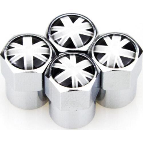 4pcs British Flag Logo Car Replacement Parts Metal Car Wheel Valve Caps Covers for MINI Cooper Coupe Cabrio MINI One MINI Series