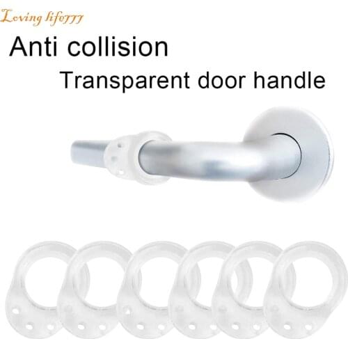6pcs Silicone Door Stopper Anti-collision Ring Door Handle Buffer Wall Protector Transparent Shockproof Pad Home Supplies #LR2