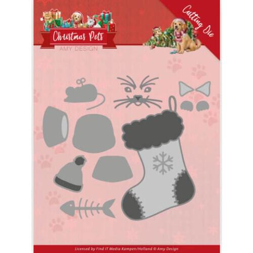 AliliArts Metal Cutting Dies Christmas Cat and socks diy Scrapbooking Photo Album Decorative Embossing PaperCard Crafts Die 2020