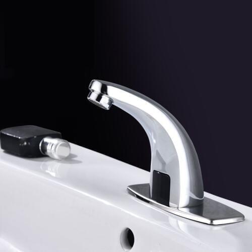Bathroom Automatic Touchless Free Sensor Faucet Infrared Sink Sensor Tap Water Saving Inductive Electric Water Tap Single Cold