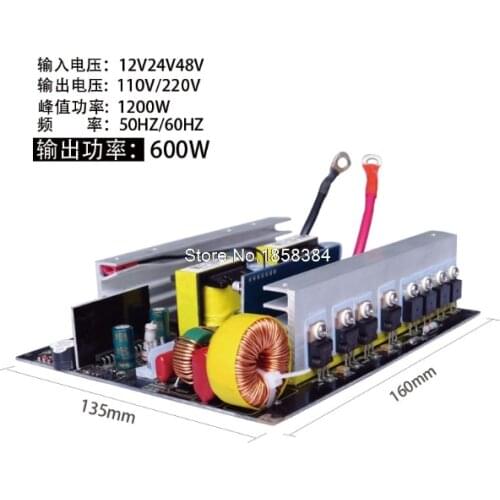 Free shipping Inversor Pure Sine Wave Power Inverter Board DC 24V To AC 220V 300W 500W 600W Technical 24V Converter
