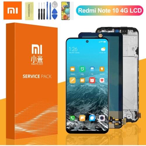 6.43'' Super AMOLED For Xiaomi Redmi Note10 4G LCD Display Touch Screen Digitizer With Frame For Redmi Note10 M2101K7AI Screen