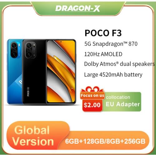 Global Version POCO F3 5G 6GB 128GB/8GB 256GB NFC Smartphone Snapdragon 870 Octa Core 6.67"120Hz E4 AMOLED Display