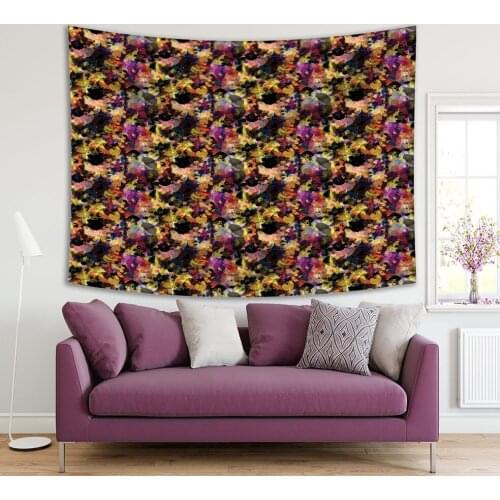 Tapestry Colorful Leaves of Trees and Shrubs Yellow Purple Sunbeams Nature Theme Artwork Printed