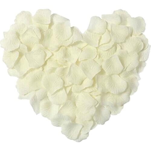 Hot 100 Pcs/Set Silk Rose Petals Artificial Rose Flower Petal for Wedding Party Home Hotel Valentines Day Decoration, White