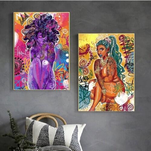 Graffiti Women Portrait Oil Painting Posters and Prints Wall Decor for Living Room Canvas Painting Wall Art Picture Home Decor