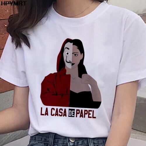 La Casa De Papel Tshirt Money Heist Tees TV BELLA CIAO Women t-shirtS House of Paper Funny Harajuku New summer t shirts female