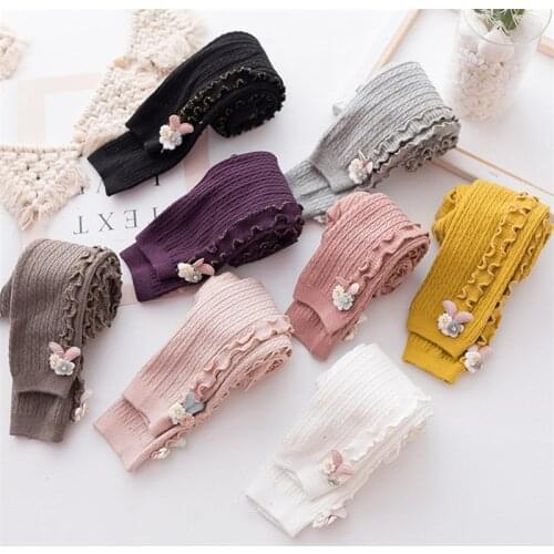 Girls Candy Color Fungus Leggings Girls Leggins Elastic Spring Autumn Children Pants Baby Ribbed Leggings Clothing