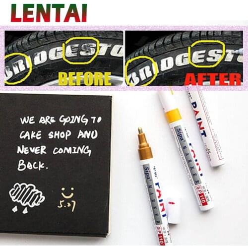 LENTAI 1PC Car Tyre Tread Paint markers Graffiti Oily Marker Pen For Seat Leon Ibiza Skoda Rapid Fabia Octavia Yeti Audi A3 A4