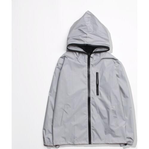 Mens Reflective Jacket Winter Warm Thicked Velvet Fashion Luminous Tops Casual Unisex Night Light Womens Coat Lovers Clothes