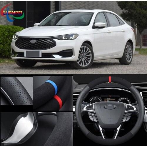 38cm Non-Slip Dreathable Suede steering wheel cover For Ford Escort Car Interior decoration accessories