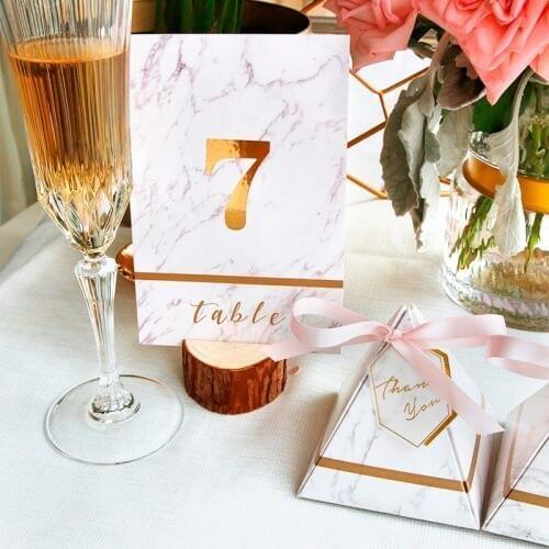 New Europe Triangular Pyramid Style Number Table Card for Wedding Favors Party Supplies Decoration Place Cards Holders